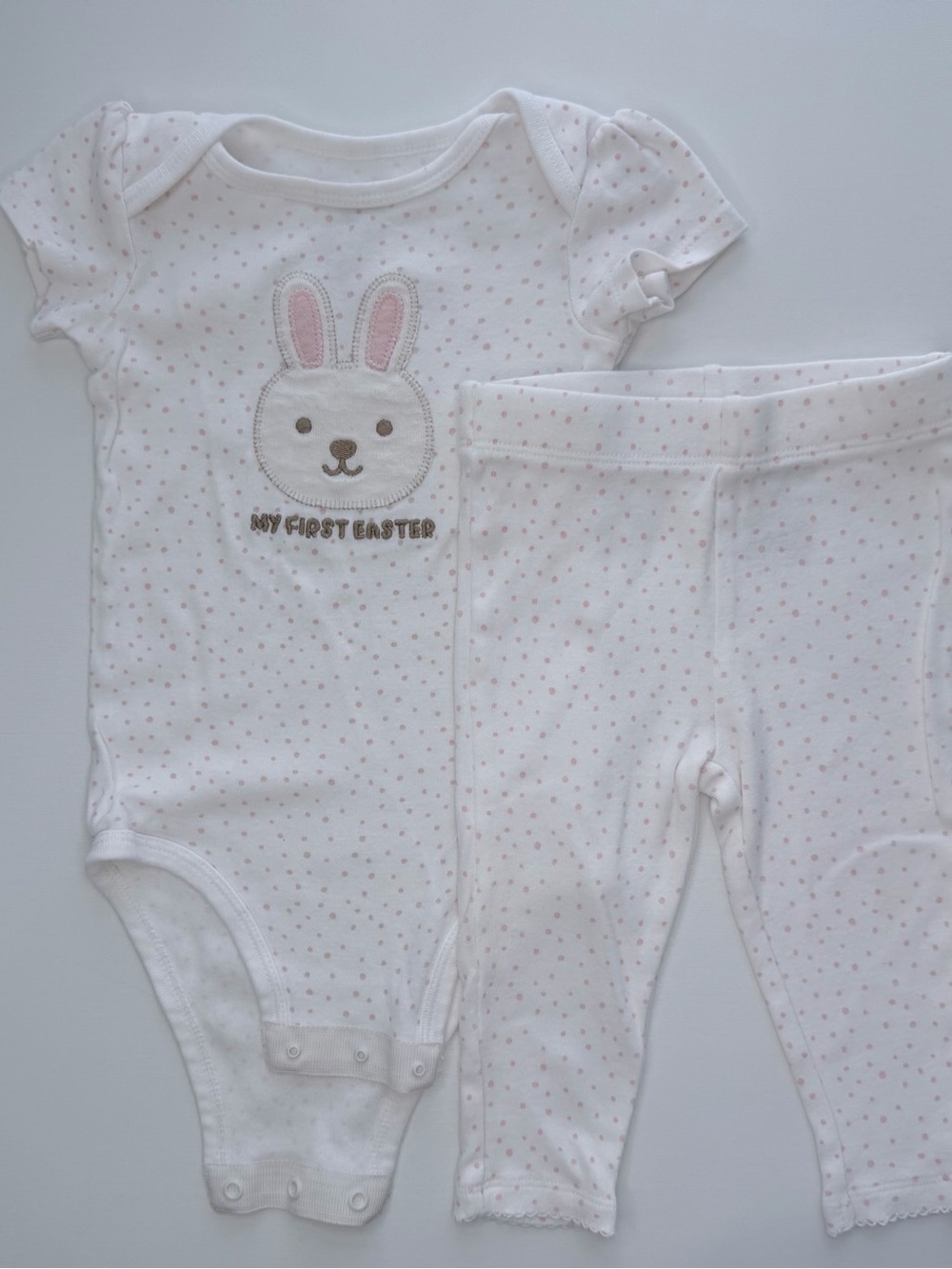 Huggies Babywear My First Easter Bunny Bodysuit & Pants Set 9M Organic Cotton